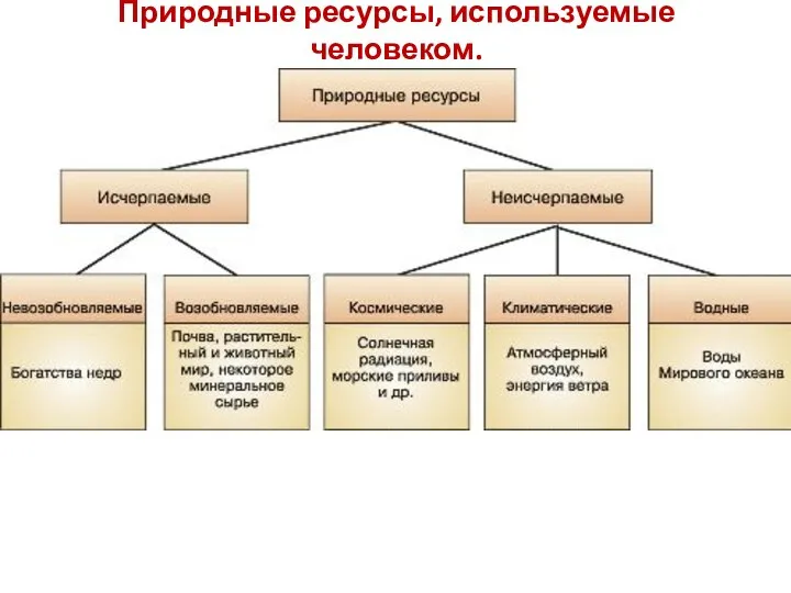 Природные ресурсы, используемые человеком.