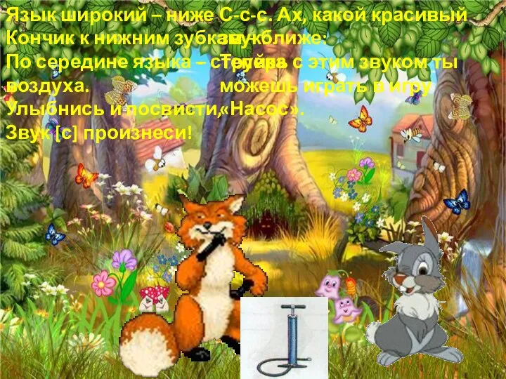 Язык широкий – ниже Кончик к нижним зубкам – ближе: По середине