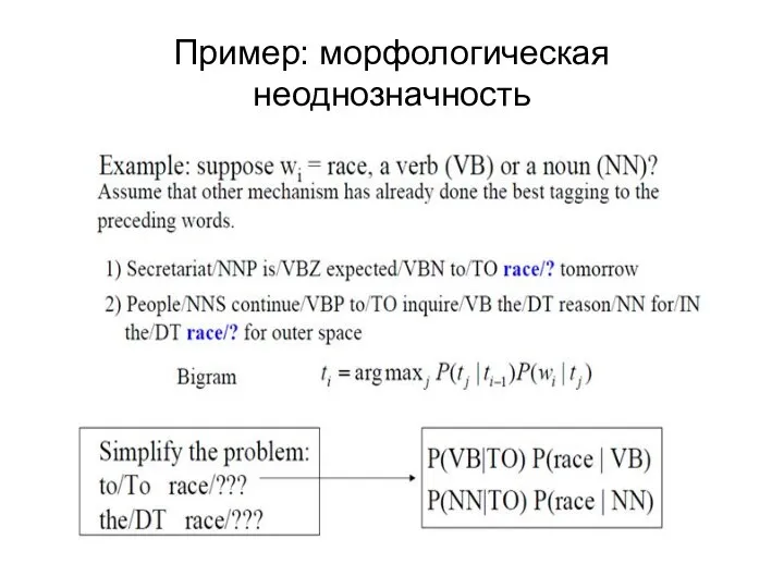 Пример: морфологическая неоднозначность