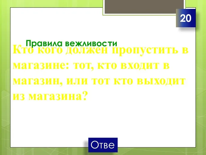 Правила вежливости Кто кого должен пропустить в магазине: тот, кто входит в