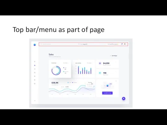 Top bar/menu as part of page
