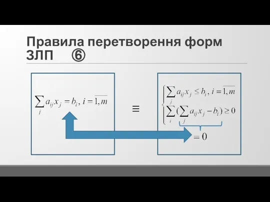 Правила перетворення форм ЗЛП ⑥