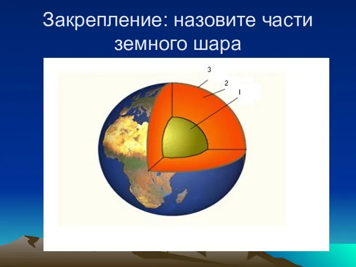 Закрепление: назовите части земного шара