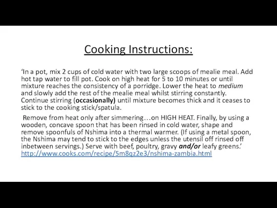 Cooking Instructions: ‘In a pot, mix 2 cups of cold water with