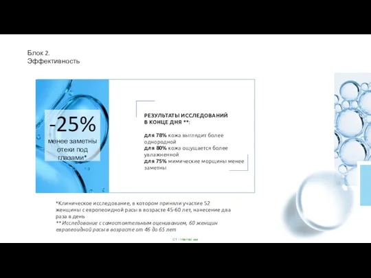 РЕЗУЛЬТАТИ ДОСЛІДЖЕНЬ В КІНЦІ ДНЯ*: для 78% шкіра виглядає більш однорідною для