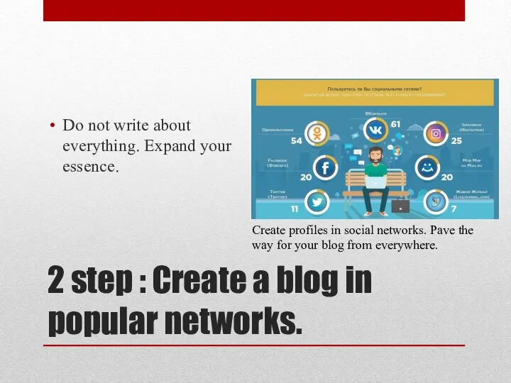 2 step : Create a blog in popular networks. Do not write