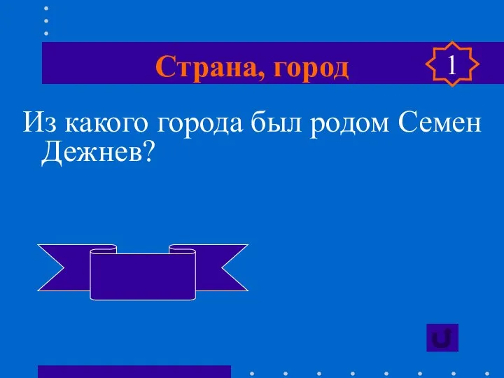 Страна, город Из какого города был родом Семен Дежнев? Великий Устюг. 1