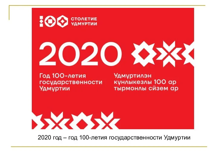 2020 год – год 100-летия государственности Удмуртии