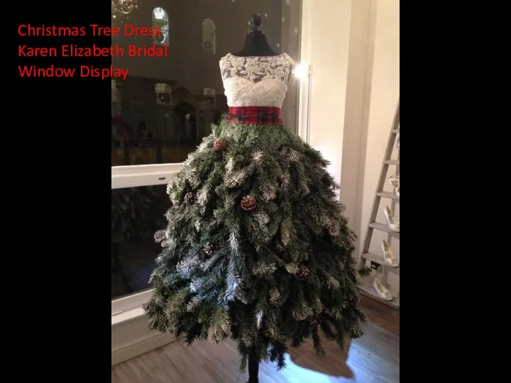 Christmas Tree Dress Karen Elizabeth Bridal Window Display