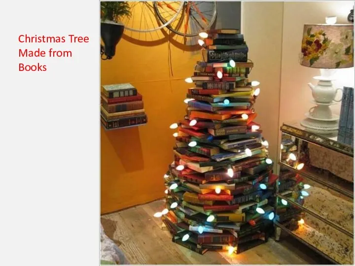 Christmas Tree Made from Books