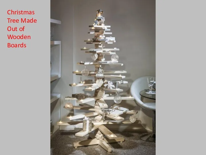 Christmas Tree Made Out of Wooden Boards