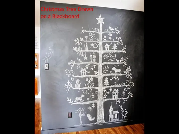 Christmas Tree Drawn on a Blackboard