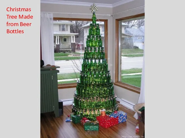 Christmas Tree Made from Beer Bottles