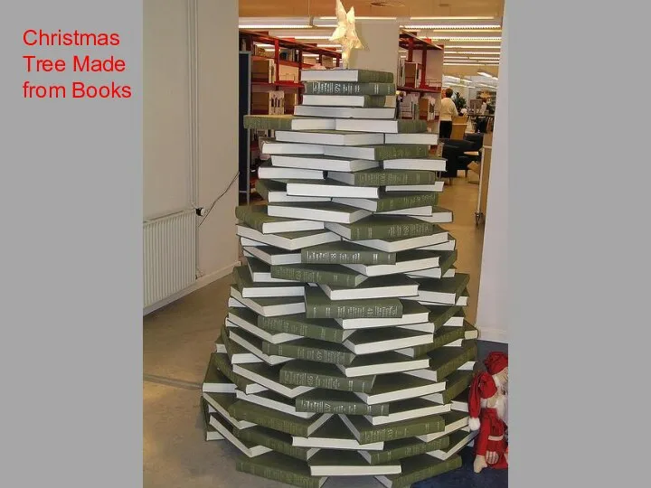 Christmas Tree Made from Books