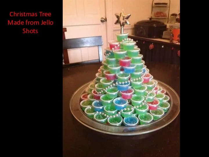 Christmas Tree Made from Jello Shots