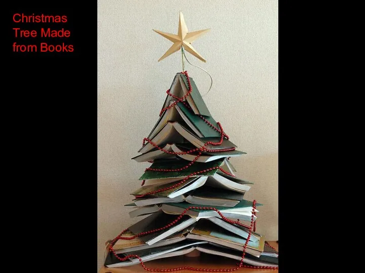 Christmas Tree Made from Books