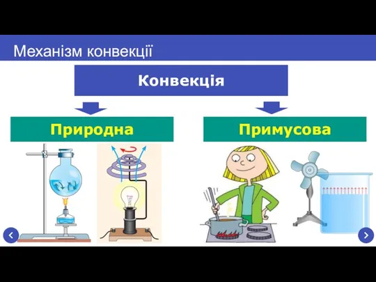 Механізм конвекції Природна Конвекція Примусова