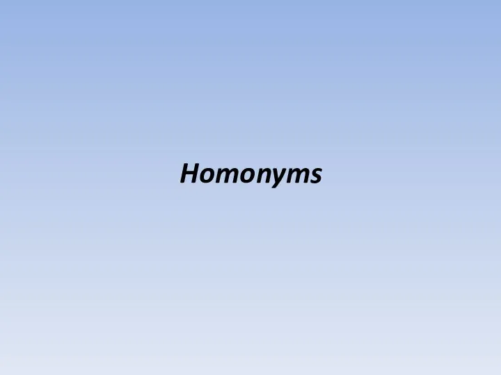 Homonyms