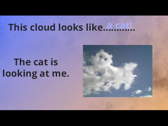 This cloud looks like………… The cat is looking at me. a cat!