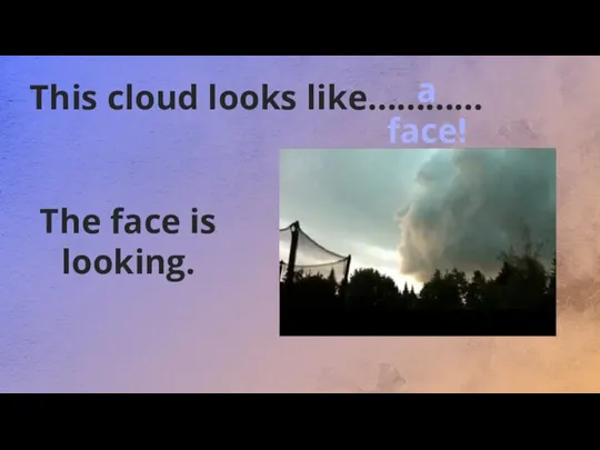 This cloud looks like………… The face is looking. a face!