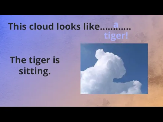 This cloud looks like………… The tiger is sitting. a tiger!