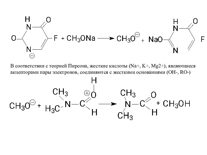 В соответствии с теорией Пирсона, жесткие кислоты (Na+, K+, Mg2+), являющиеся акцепторами