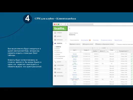 Все ваши клиенты будут находиться в одной электронной базе, которую вы сможете