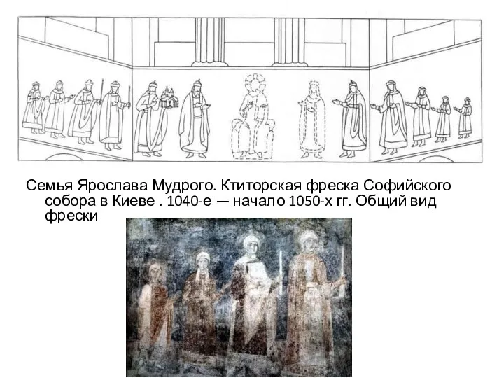 Семья Ярослава Мудрого. Ктиторская фреска Софийского собора в Киеве . 1040-е —