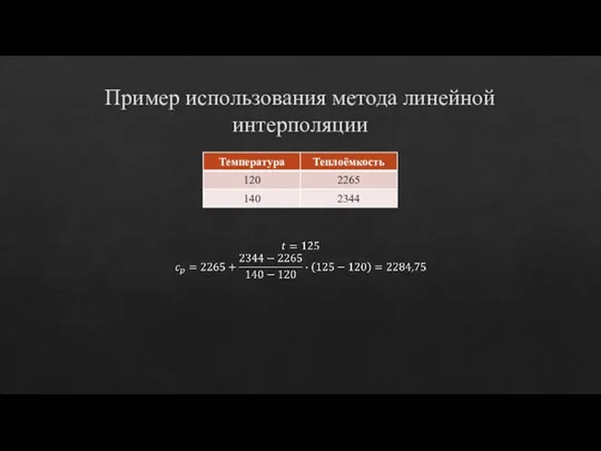 Пример использования метода линейной интерполяции