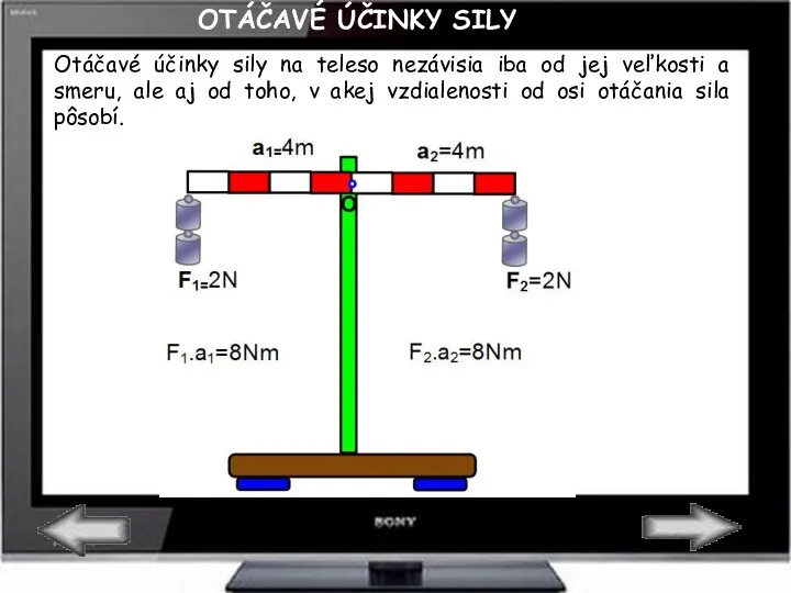 OTÁČAVÉ ÚČINKY SILY Otáčavé účinky sily na teleso nezávisia iba od jej