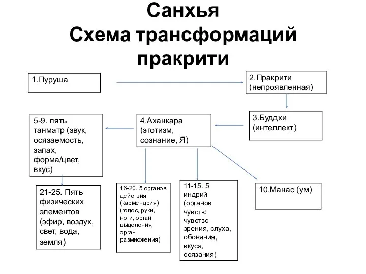 Санхья Схема трансформаций пракрити