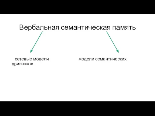 Вербальная семантическая память сетевые модели модели семантических признаков