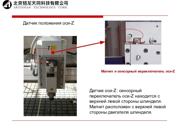 Датчик положения оси-Z Магнит и сенсорный переключатель оси-Z Датчик оси-Z: сенсорный переключатель