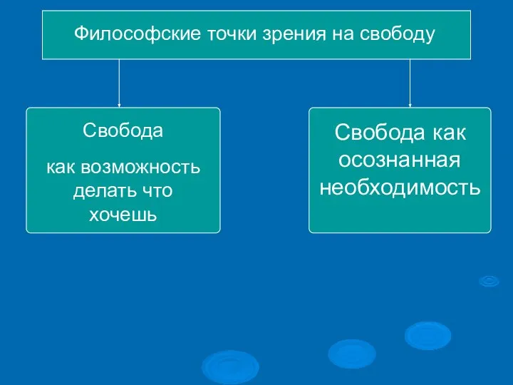 Философские точки зрения на свободу Свобода как возможность делать что хочешь Свобода как осознанная необходимость