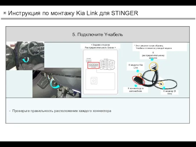 ▣ Инструкция по монтажу Kia Link для STINGER
