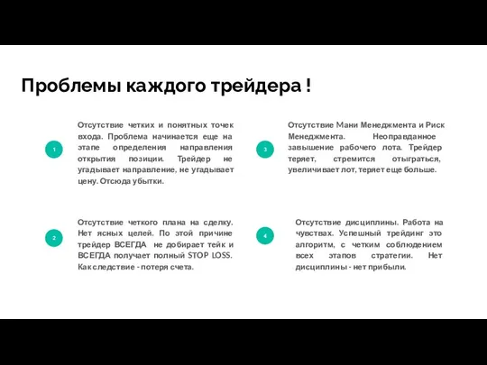 Проблемы каждого трейдера ! 1 Отсутствие четких и понятных точек входа. Проблема