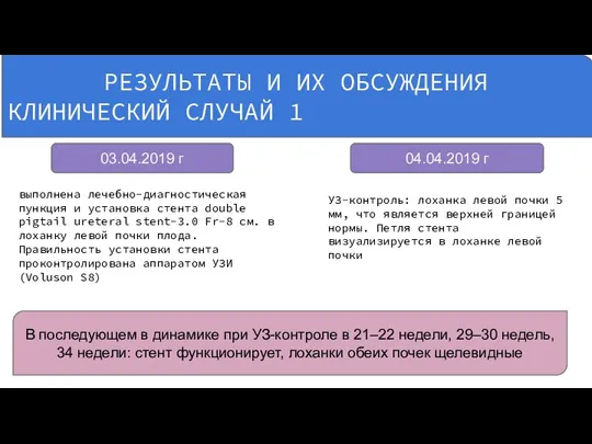 РЕЗУЛЬТАТЫ И ИХ ОБСУЖДЕНИЯ КЛИНИЧЕСКИЙ СЛУЧАЙ 1 03.04.2019 г 04.04.2019 г выполнена