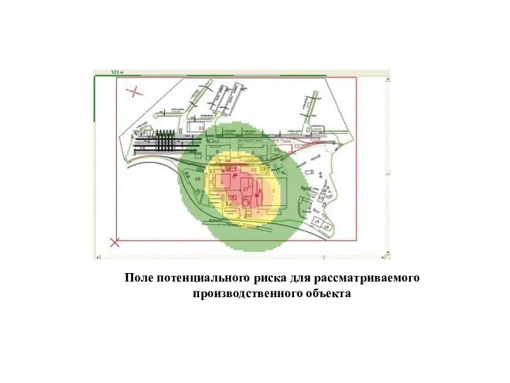 Поле потенциального риска для рассматриваемого производственного объекта