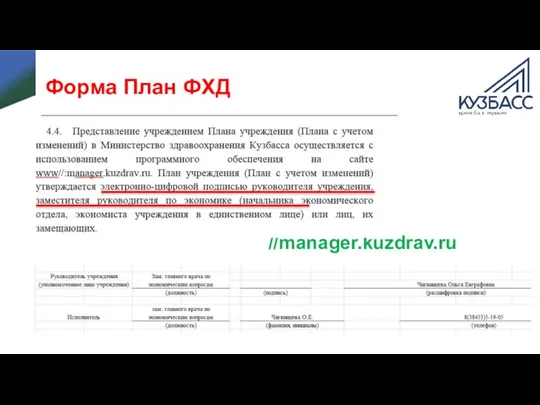 Форма План ФХД //manager.kuzdrav.ru