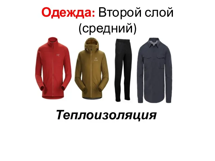 Одежда: Второй слой (средний) Теплоизоляция