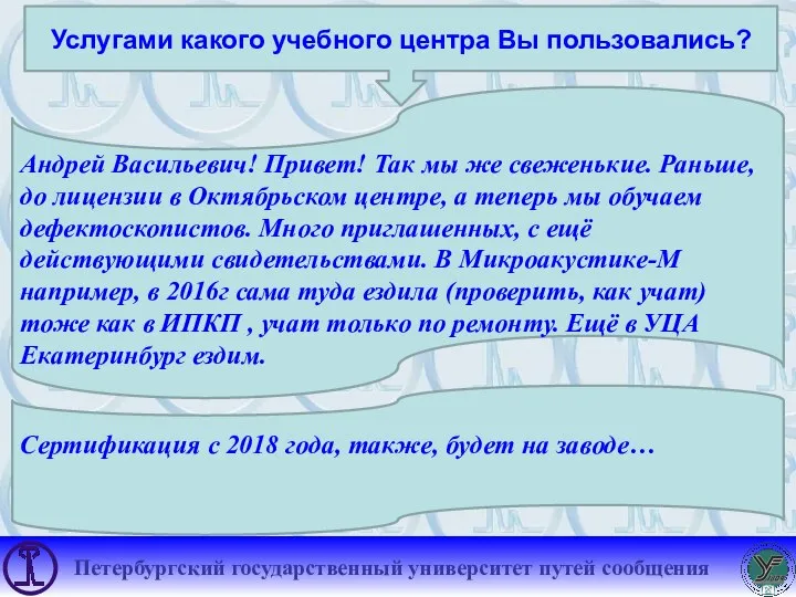 Услугами какого учебного центра Вы пользовались? Андрей Васильевич! Привет! Так мы же