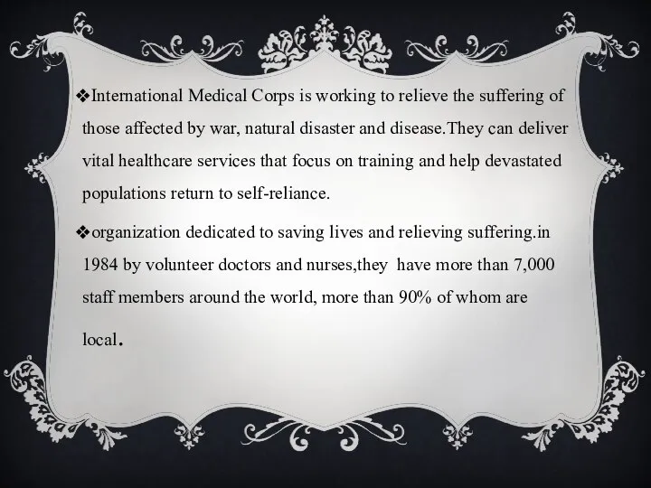 International Medical Corps is working to relieve the suffering of those affected