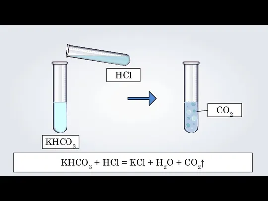 KHCO3 HCl CO2 KHCO3 + HCl = KCl + H2O + CO2↑