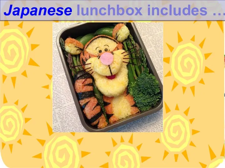 Japanese lunchbox includes …