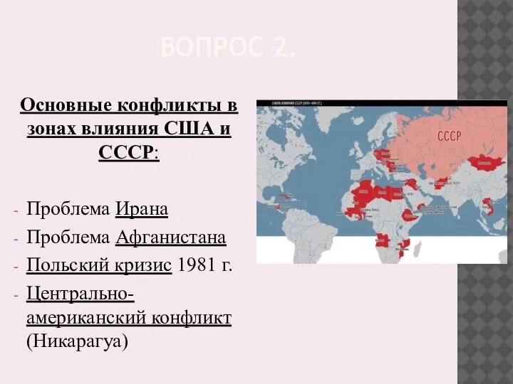 ВОПРОС 2. Основные конфликты в зонах влияния США и СССР: Проблема Ирана