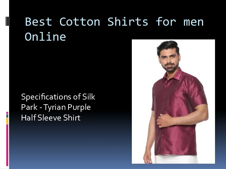 Best Cotton Shirts for men Online Specifications of Silk Park - Tyrian Purple Half Sleeve Shirt