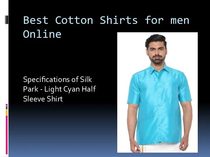 Best Cotton Shirts for men Online Specifications of Silk Park - Light Cyan Half Sleeve Shirt