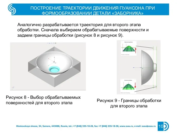 10 ПОСТРОЕНИЕ ТРАЕКТОРИИ ДВИЖЕНИЯ ПУАНСОНА ПРИ ФОРМООБРАЗОВАНИИ ДЕТАЛИ «ЗАБОРНИКА» Аналогично разрабатывается траектория