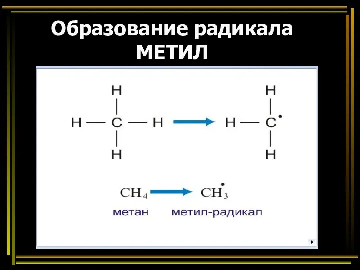 Образование радикала МЕТИЛ