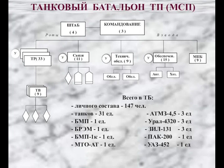 ТАНКОВЫЙ БАТАЛЬОН ТП (МСП) Р о т ы В з в о